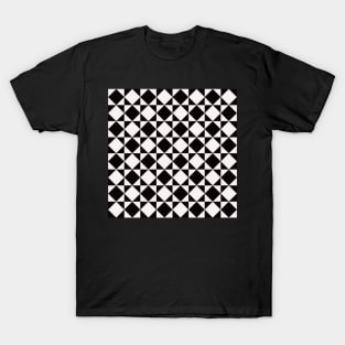 two tone black and white pattern with squares and diamonds T-Shirt